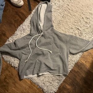 Wild Fable Gray Oversized Crop Hoodie
